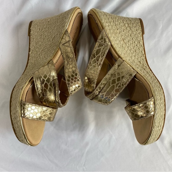 Sperry Top Sider Maris Jute Gold Python Slip-On Wedge Sandal - Picture 10 of 11